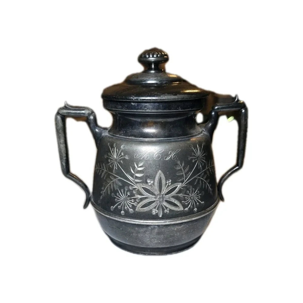 Antique Silver Creamer Pitcher 1800s By Simpson Hall Miller & Co Treble Plate